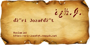 Őri Jozafát névjegykártya